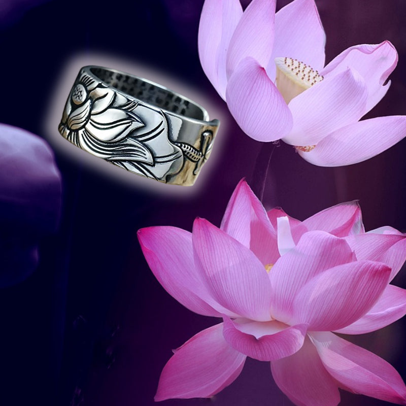 XSpiritual™- "Lotus Flower" silver rebirth ring