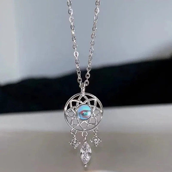 XSpiritual™- Silver Moonstone Dreamcatcher Necklace